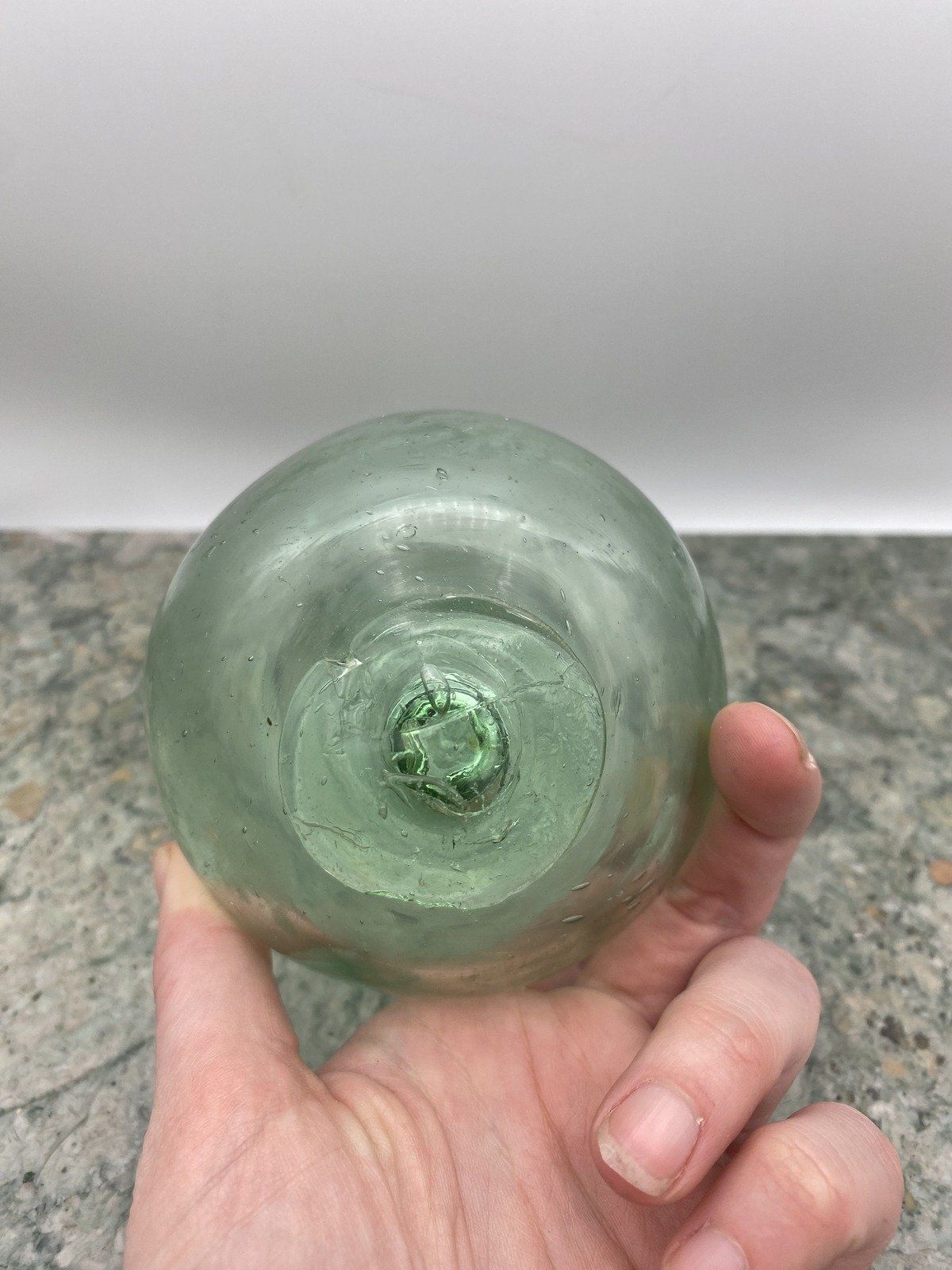 Antique Glass Blown Floater Orb 2