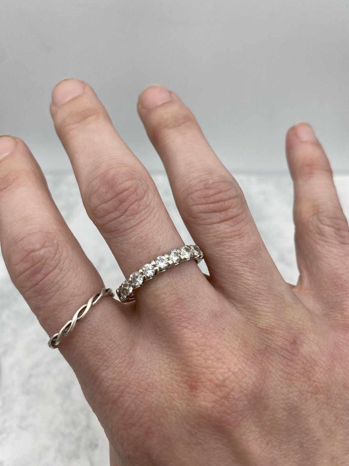 Ladies 14k Gold Round Pave Set 1.35ctw Diamond Ring Band 3