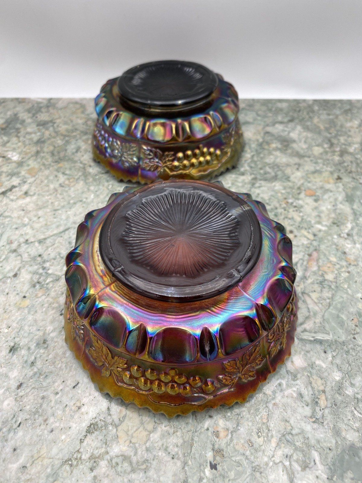 Pair of Two Carnival Glass Berry/Pet Bowls :) 6