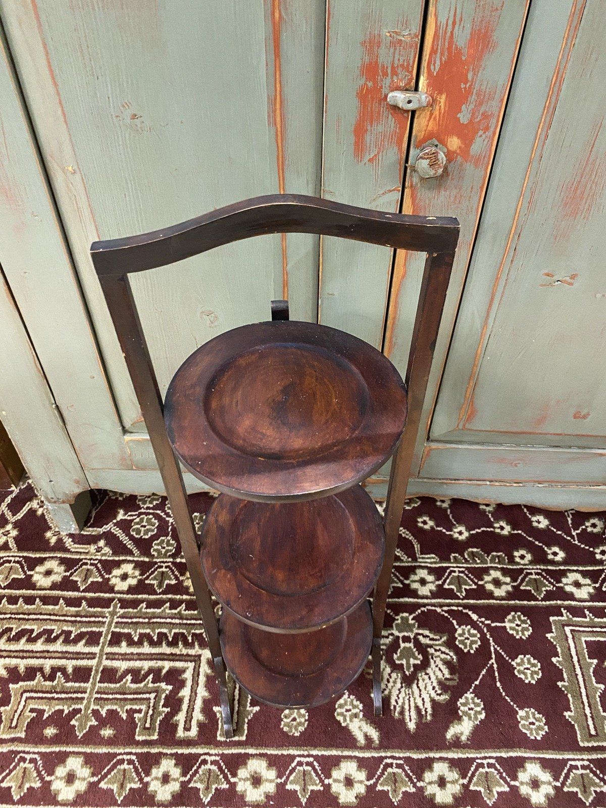 Vintage Collapsible Plant Stand/Pie Rest w Round Shelves 2