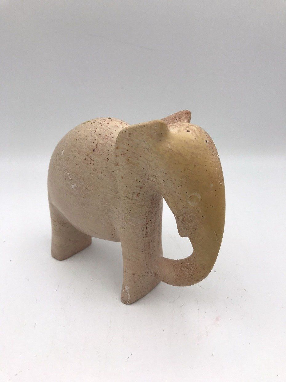 Alabaster Smooth Carved Elephant Figurine 2