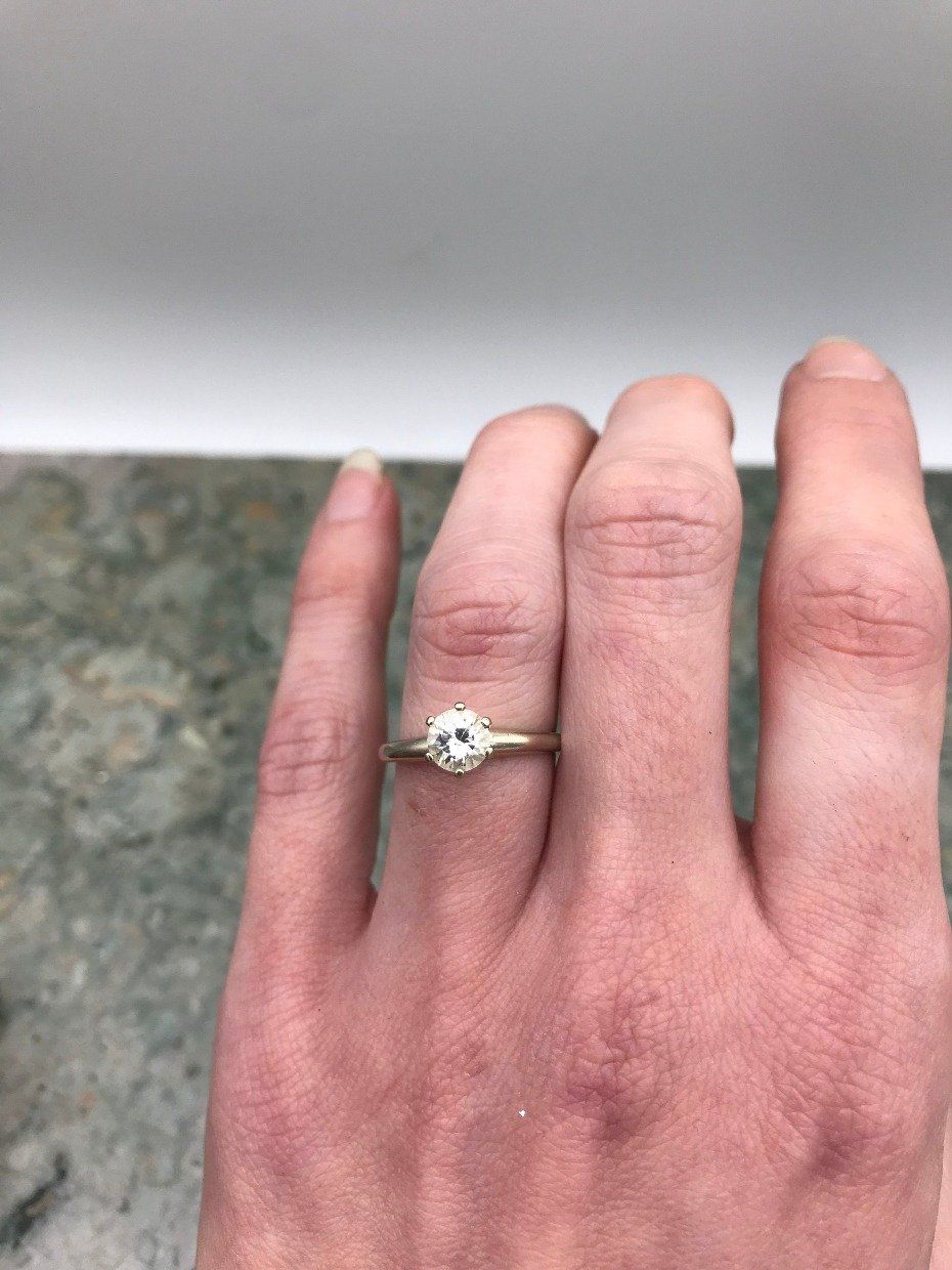 14k White Gold .68ct Round Cut Diamond Engagement Ring 5