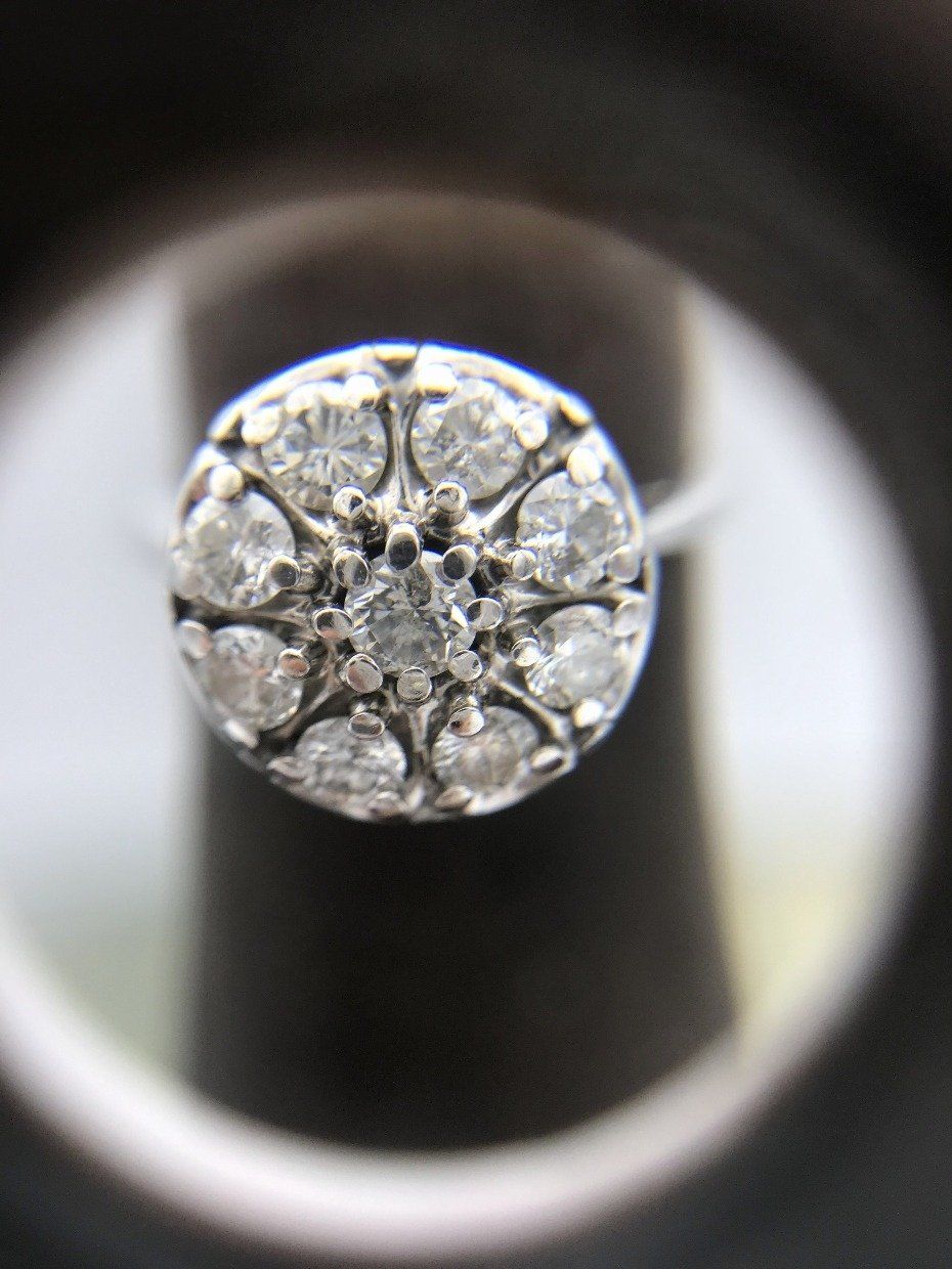 14k White Gold 1.4ctw Diamond Flower Ring 2