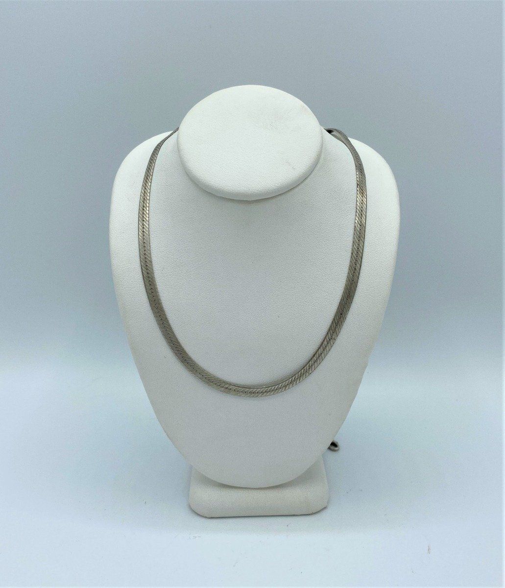 19 Sterling Silver Herringbone Necklace