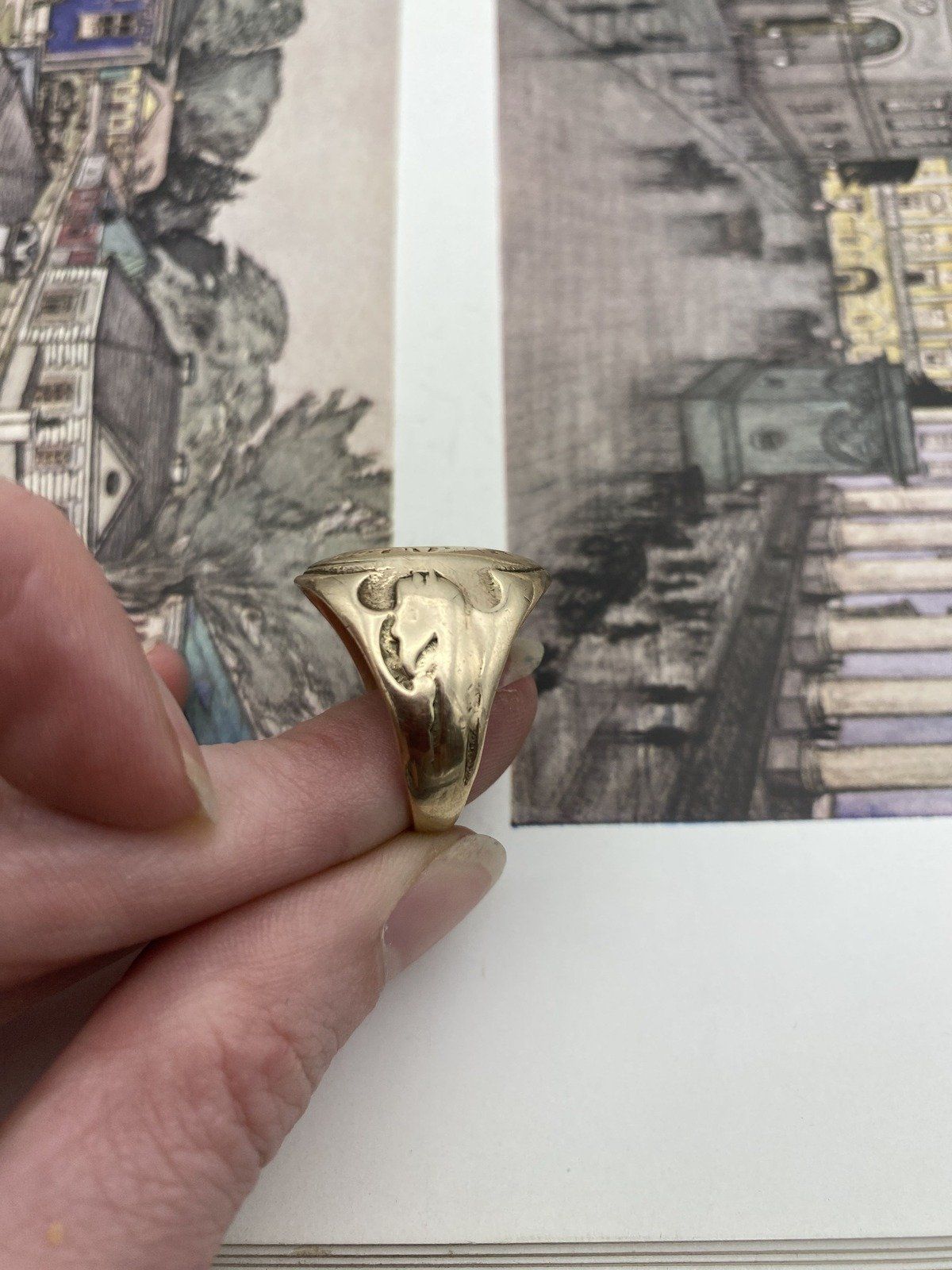 Vintage c.1940s WWII Era 10k Gold US Air Force Tech. School Signet Ring  #2628 7
