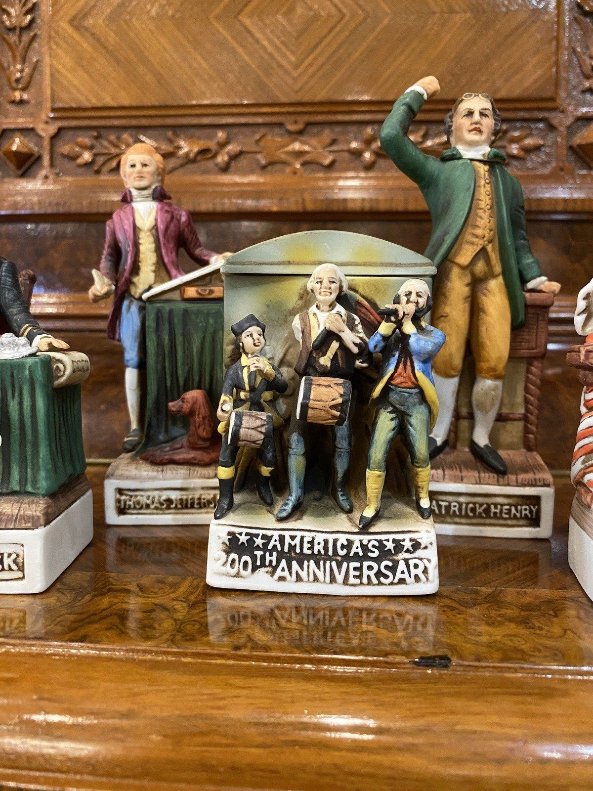 Mini McCormick Americana Historians Bisque Bourbon Decanters 8