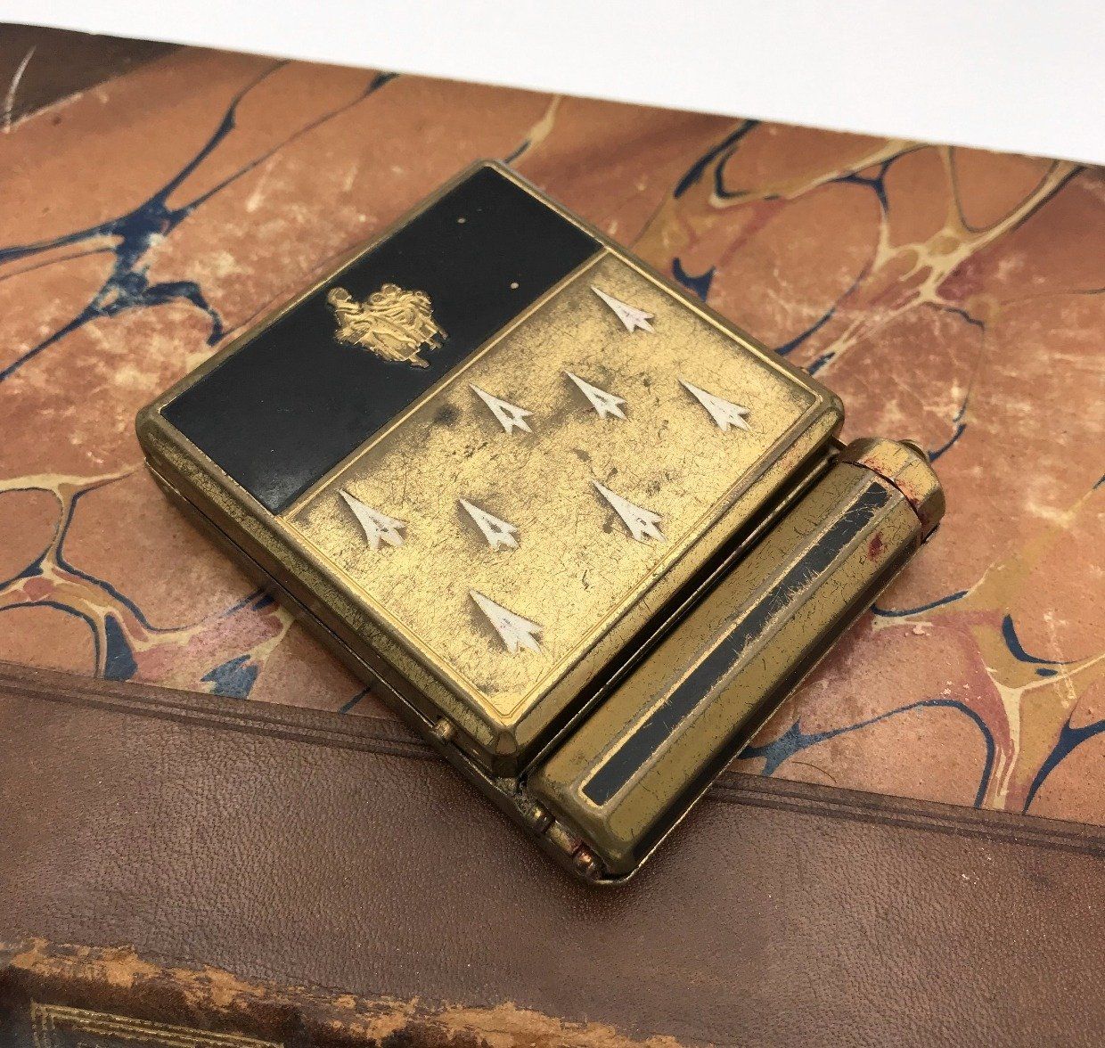 Vintage Yardley Powder and Lipstick Art Deco Compact