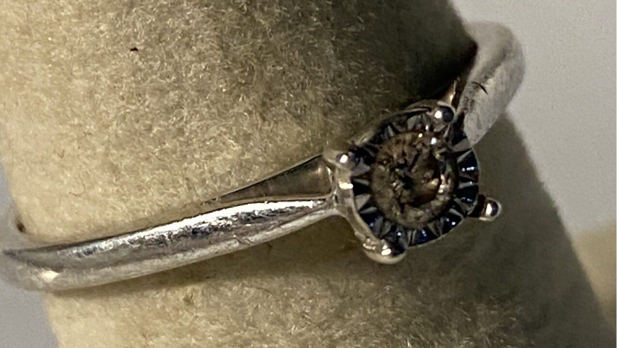 Sterling Diamond Ring Size 7 2