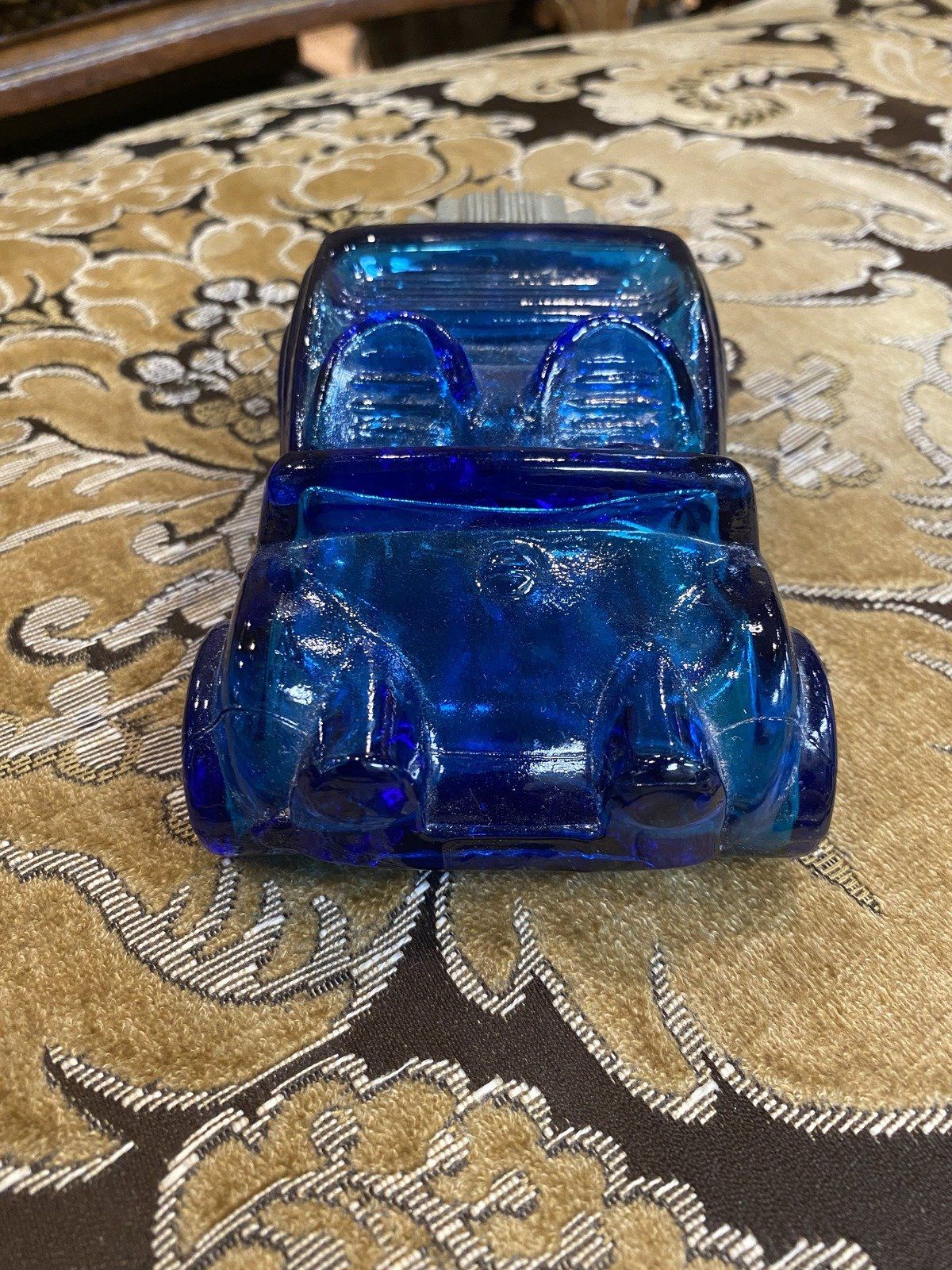 Vintage Blue Apothecary Glass Avon Dune Buggy Collectible Bottle 3