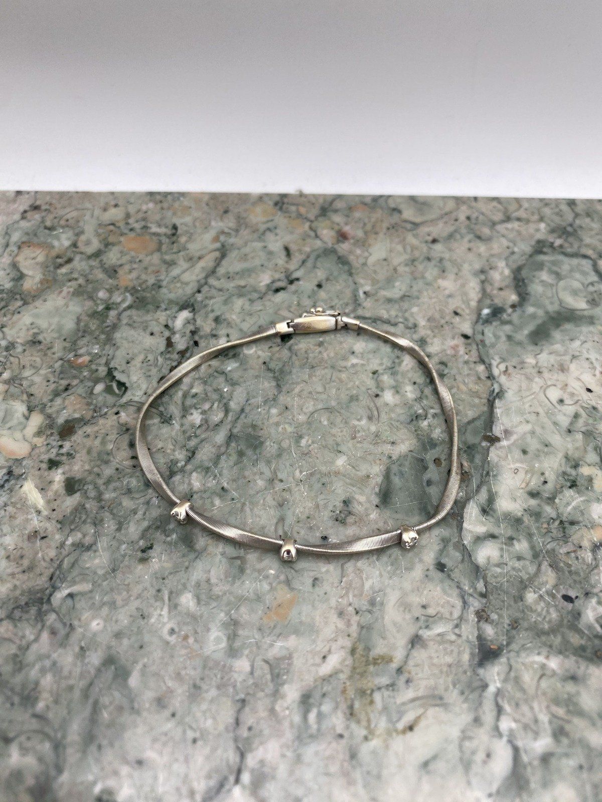 14k White Gold Marco Bidego Trio Diamond Spun Twist Layering Bracelet 7 #3405 4