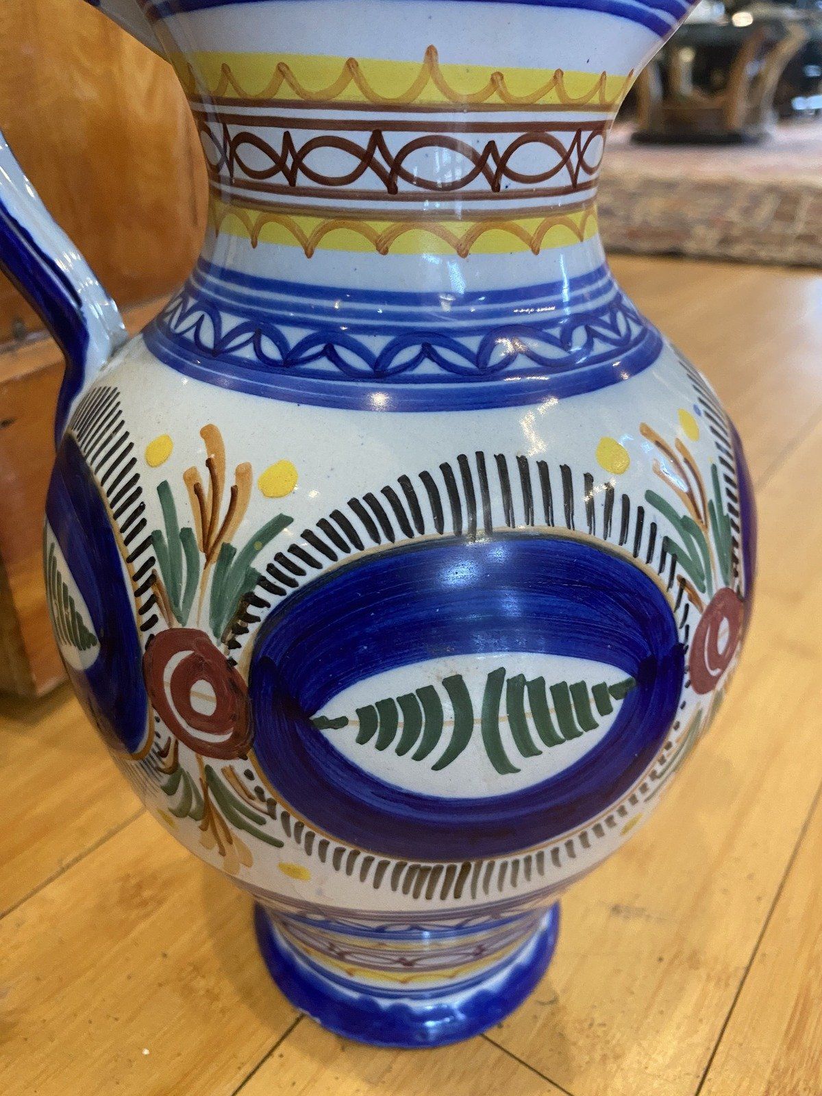 Italian Hand Painted Ceramic Drink Pitcher 2