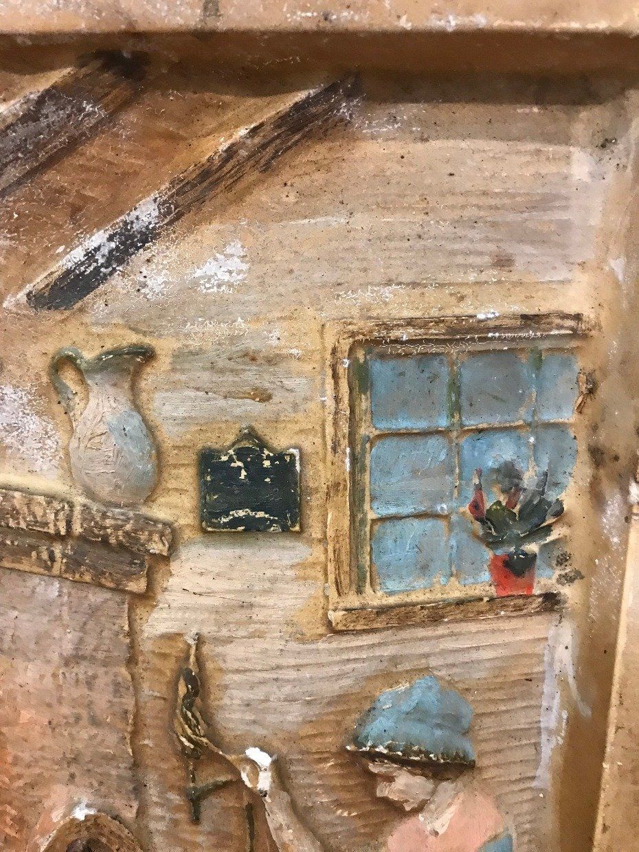 Plaster Americana Weaver Carved Plaque 3
