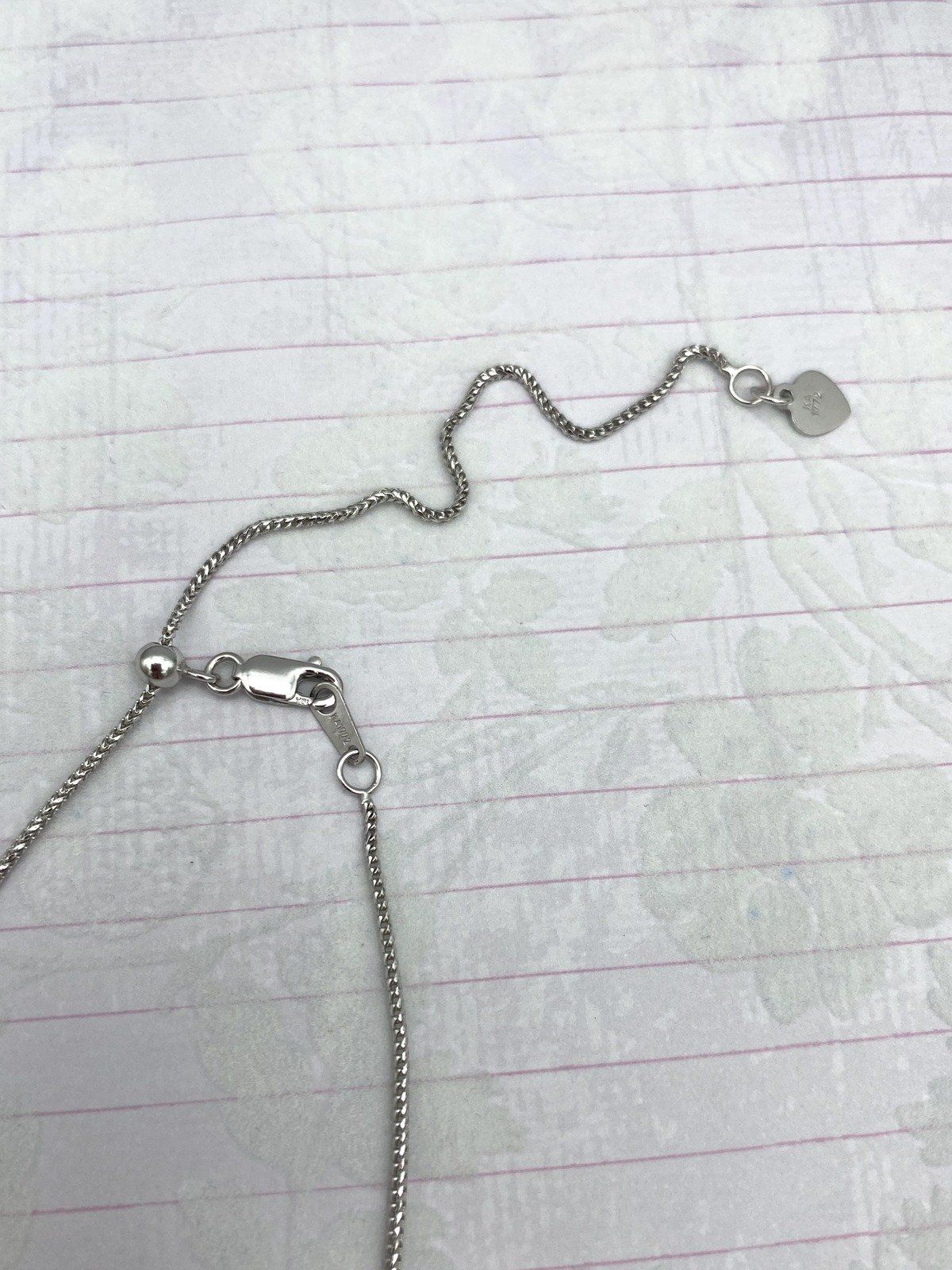 Adjustable Italian 14k White Gold Foxtail Link Chain Necklace 2