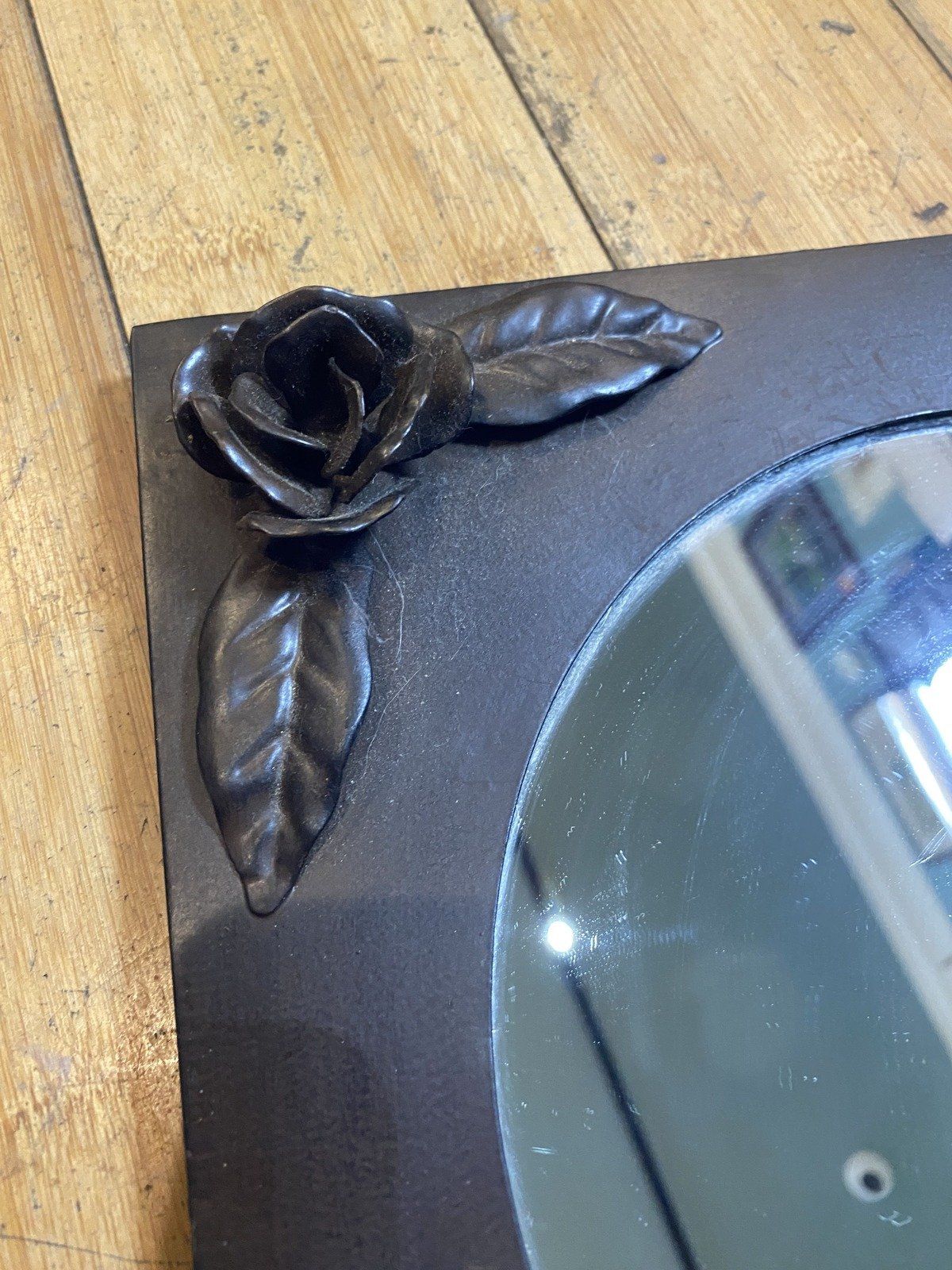 Square Rose Motif Wall Mirror 2