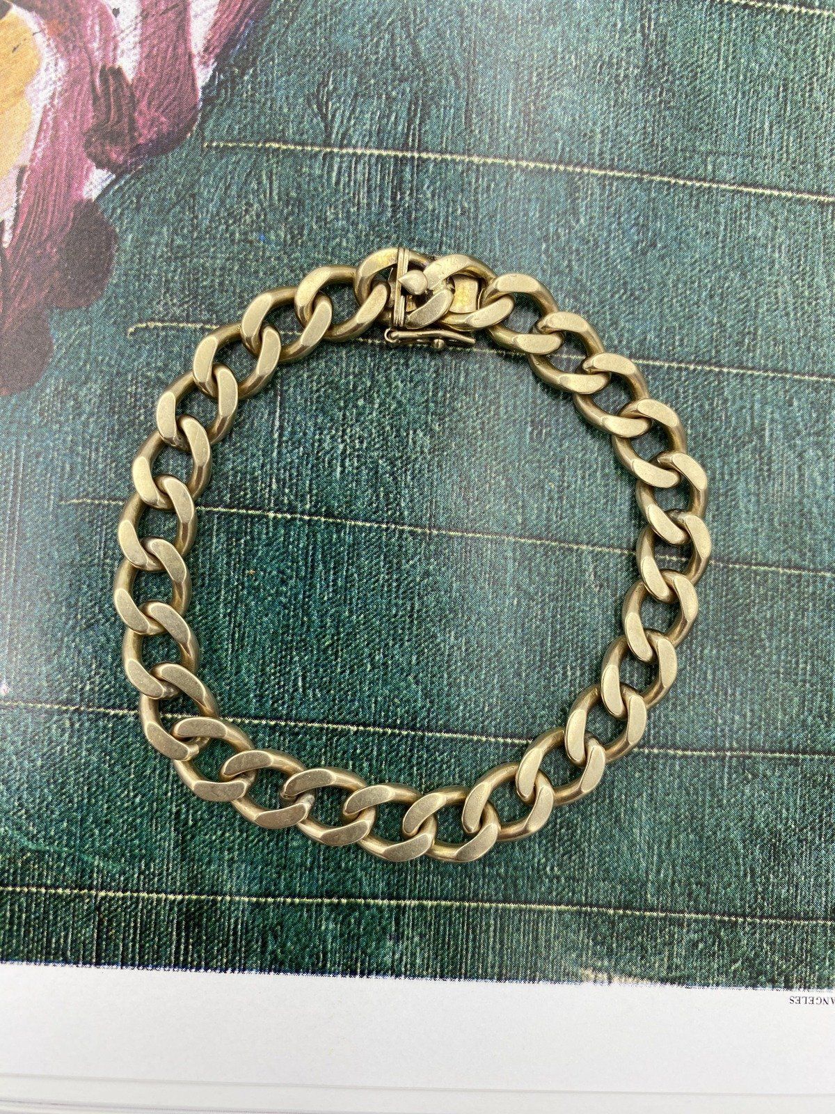 Ladies 14k Gold 8mm 7 Solid 14k Gold Vintage Link Bracelet 3