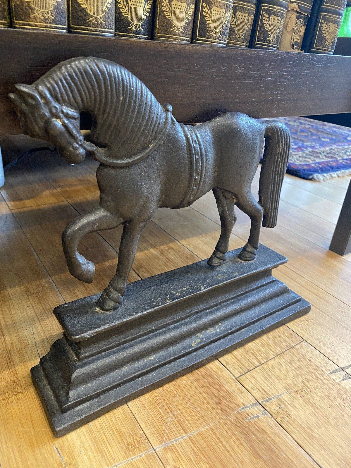 Pair of Cast Iron Horse Door Stops/Book Ends #401 5