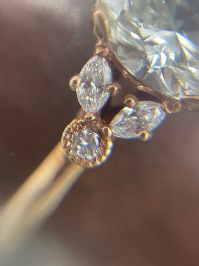 Fine Modern 10k Rose Gold 1.25ct Center Oval Cut Diamond Engagement Ring 3