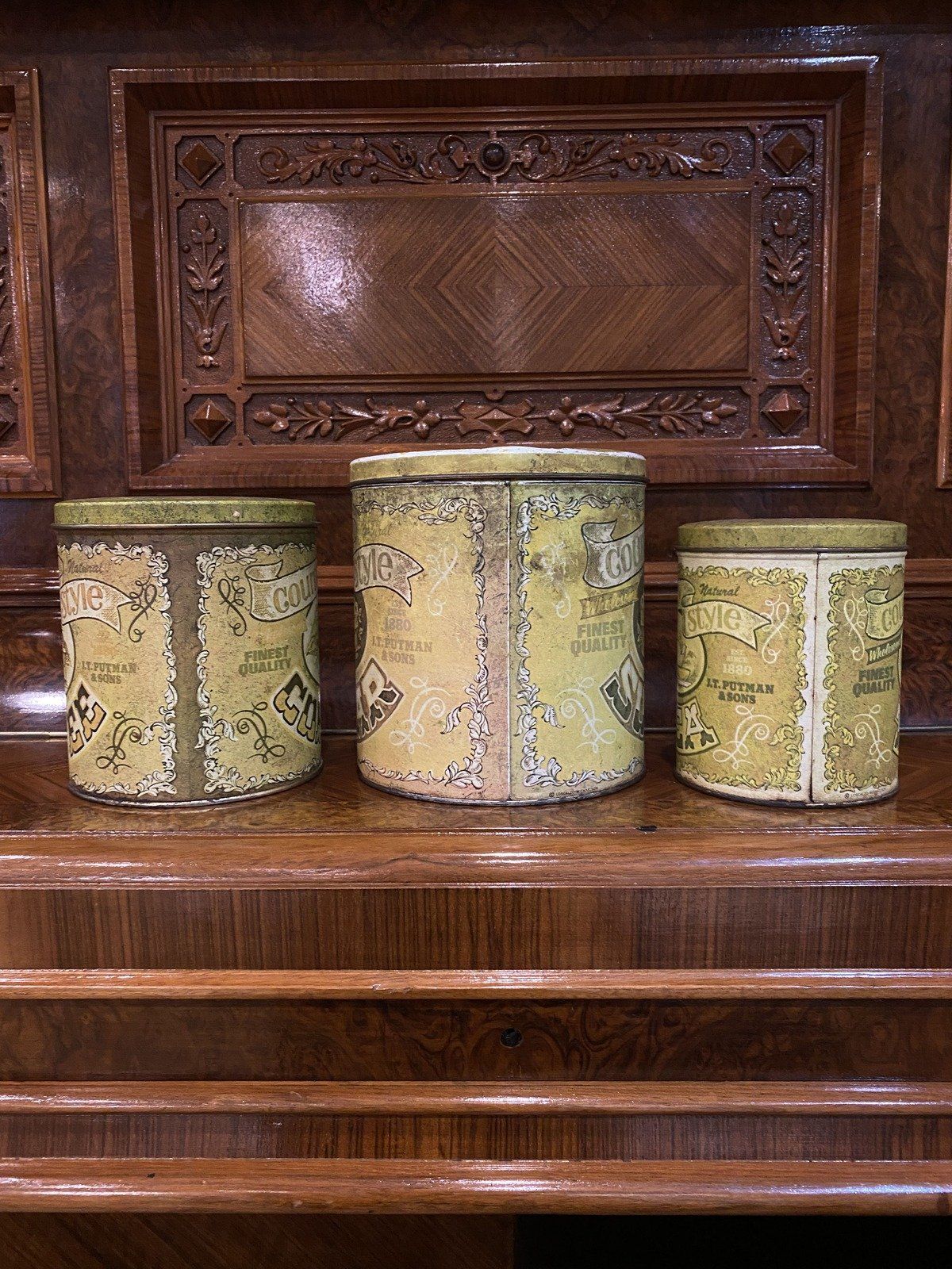 Vintage Nesting Kitchen Tins w Great Patina 2