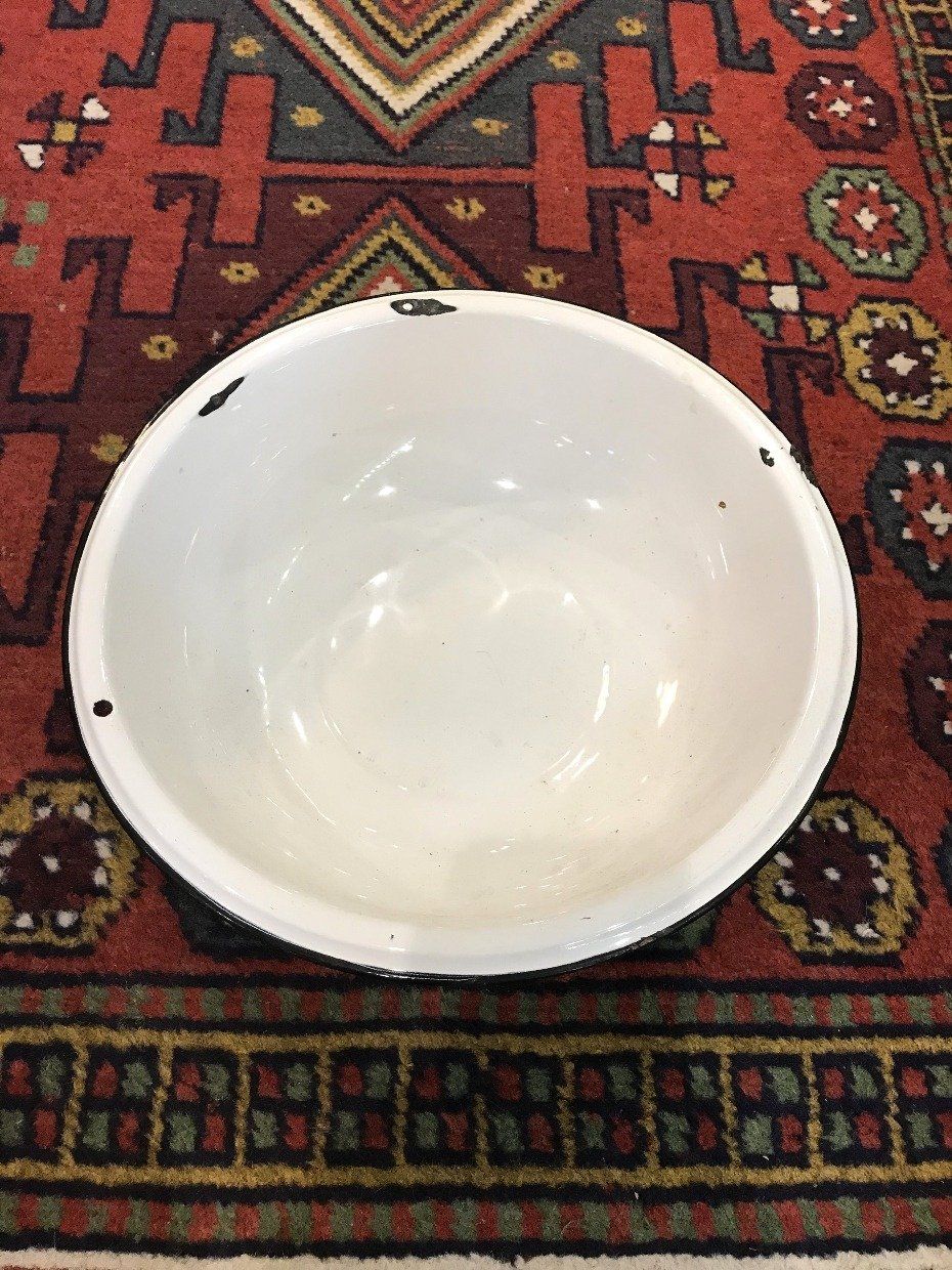 Vintage Enamelware Wash Basin Bowl 2