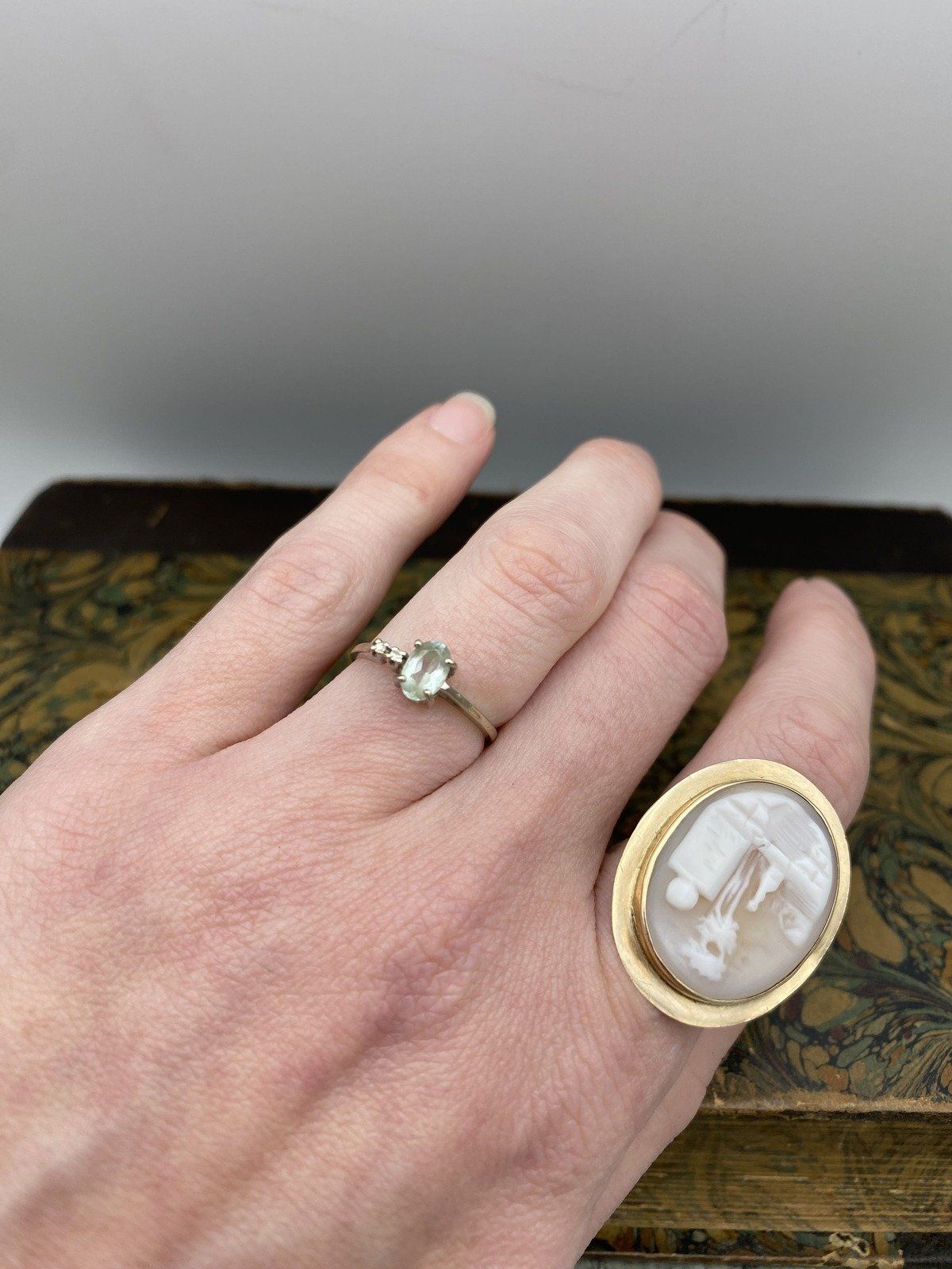 10k Aquamarine + Diamond Ladies Ring 3