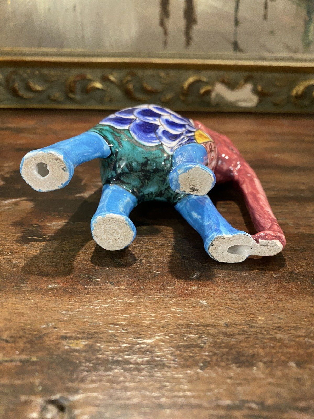 Vintage Talavera Mexico Hand Painted Pottery Elephant 11
