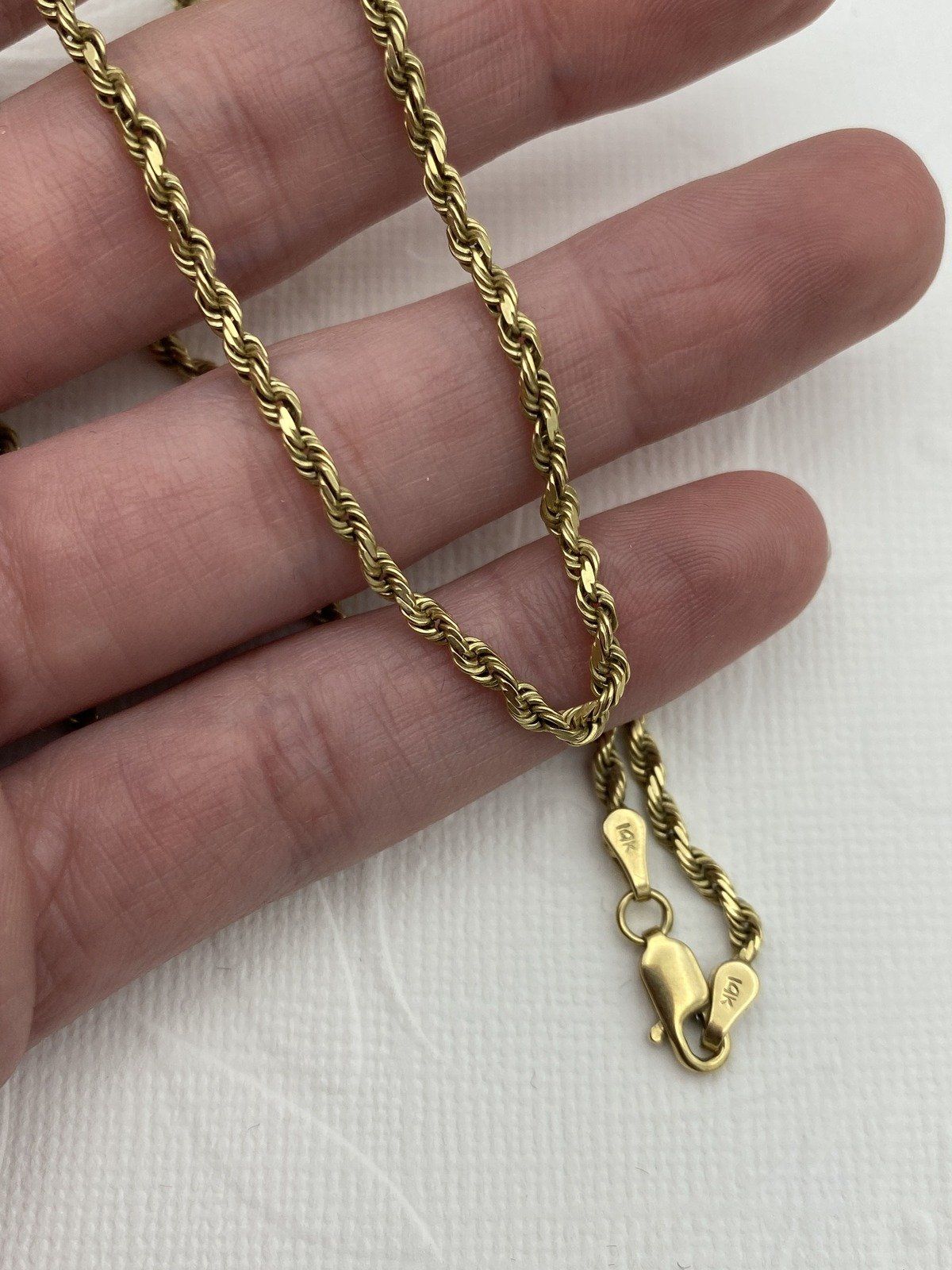 14k Gold Solid 18L Classic Rope Necklace Chain #2290 2
