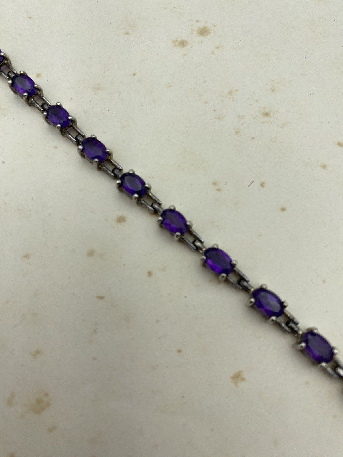 Sterling Silver 7 Oval Amethyst Tennis Bracelet 2