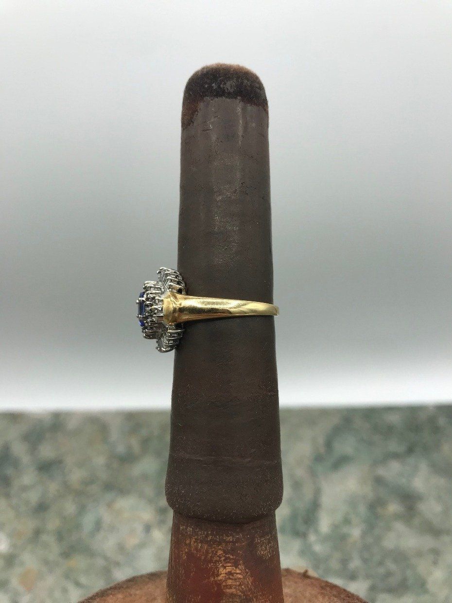 Vintage 14k Gold Tanzanite Baguette Diamond Crowned Ring 5