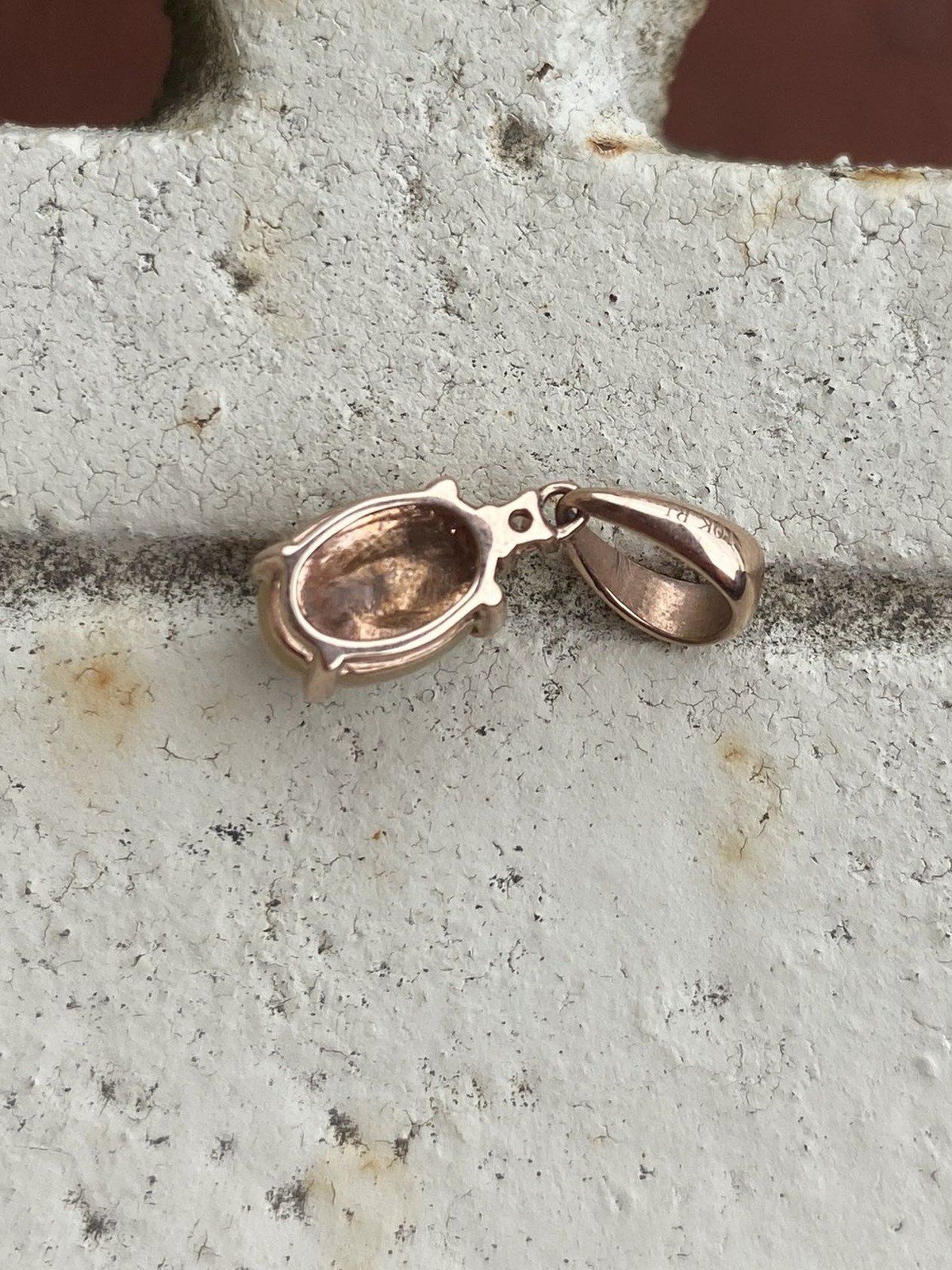 10k Rose Gold Natural Opal + Diamond 18 Drop Necklace 3