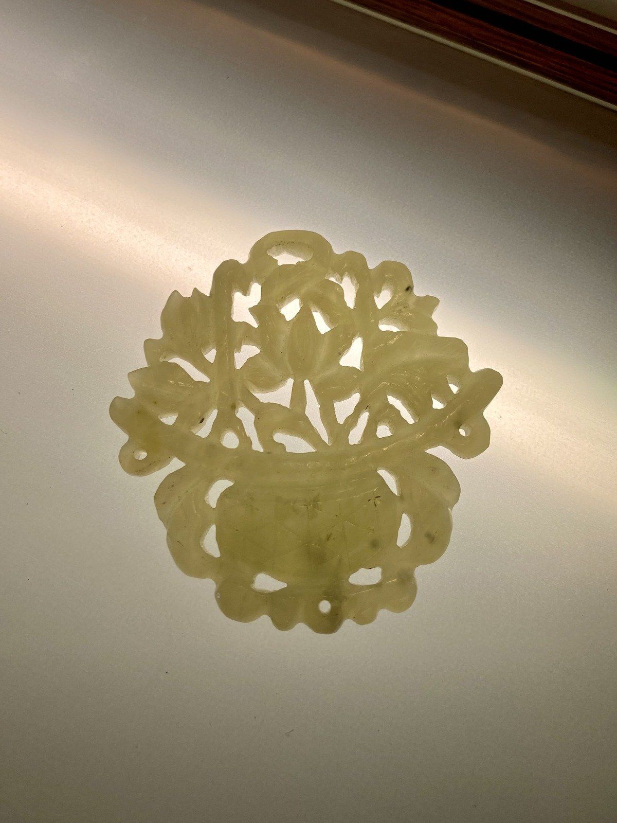 Hand Carved Natural Chinese Jade Fish Bowl Planter Lotus Amulet
