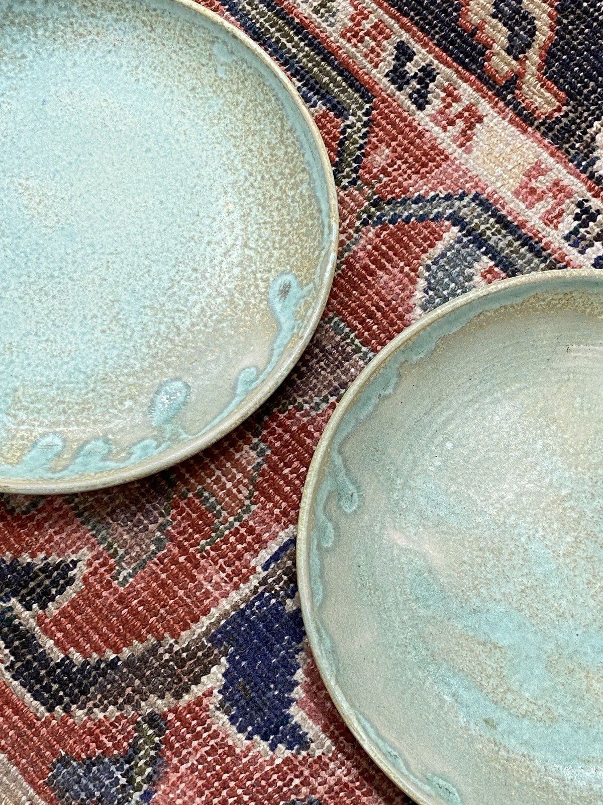 Pair of VTG c.1990s/Early 2000s Stoneware Shearwater Pottery MS 8.75D Dinner Plates 4