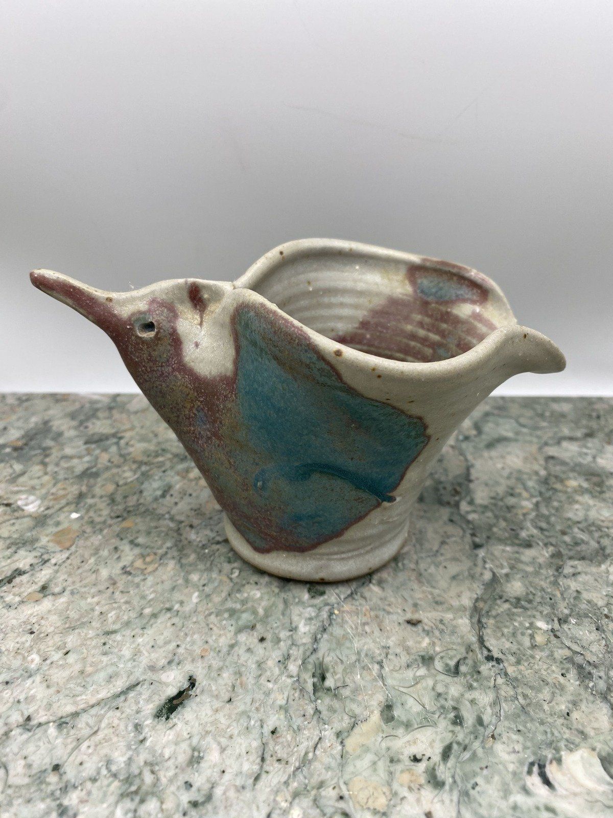 Artist Signed Zoomorphic Pottery Bird Creamer/Vase