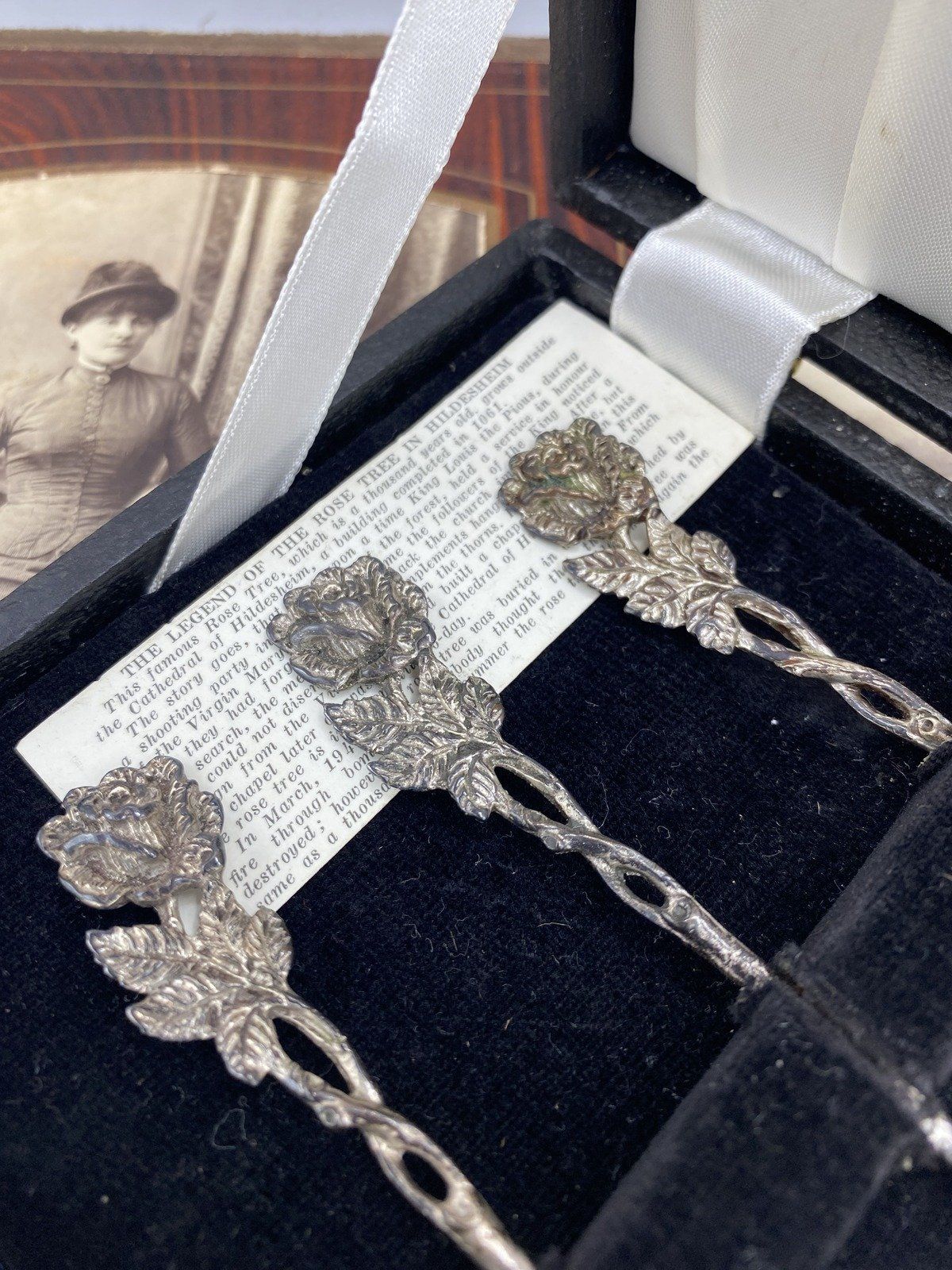 Antique German Silver .835 Hildersheim Rose 3pc Specialty Flatware Set