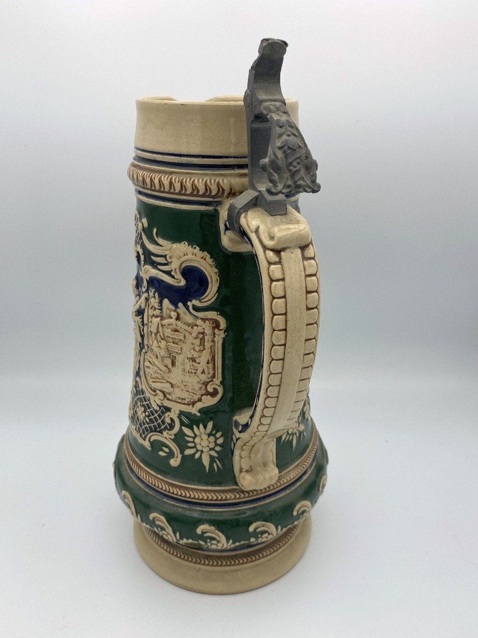 Majolica German Beer Stein (no lid) No. 593 2