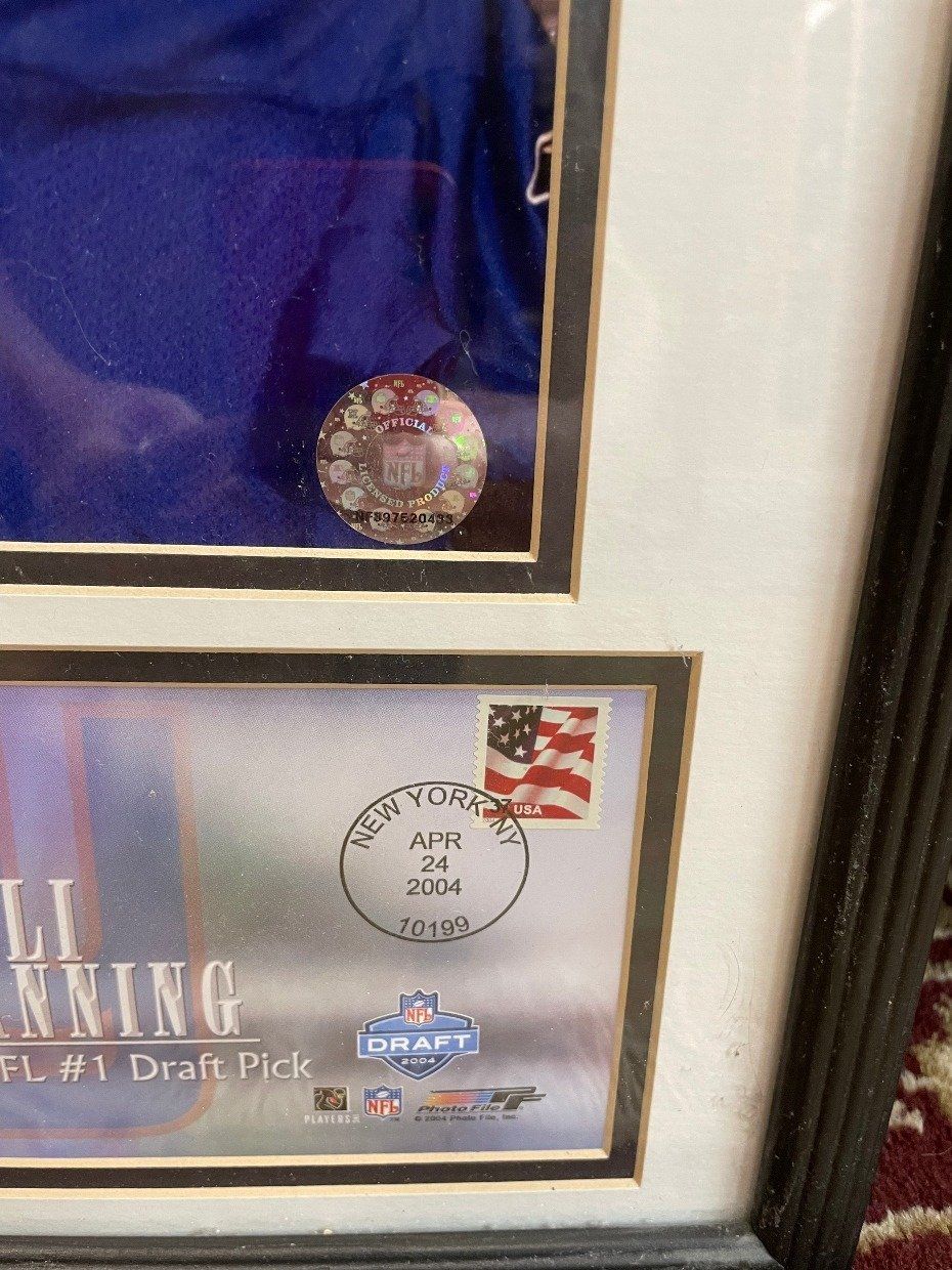 Framed Eli Manning Commemorative Draft Pick Photograph 2