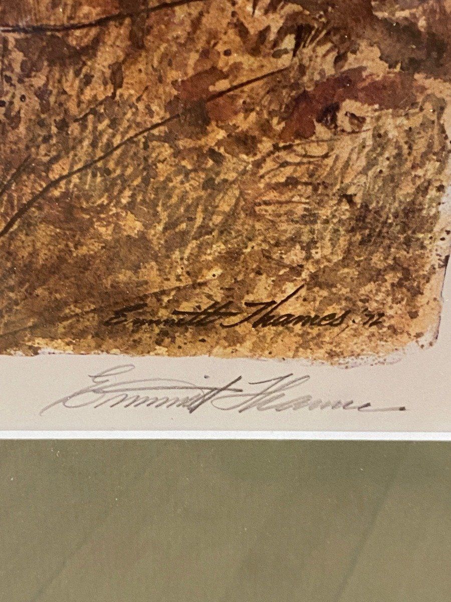 Emmitt Thames limited edition print of tree, signed in pencil; 26 1/2 w., 34 h. 3