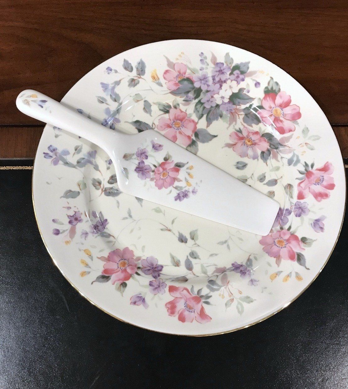 Vintage Sadek Thai Porcelain Cake Platter + Server 4