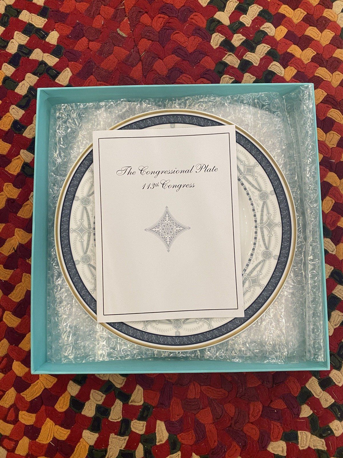 Tiffany & Co. 113th Congressional Gilt Rimmed Commemorative Plate 8
