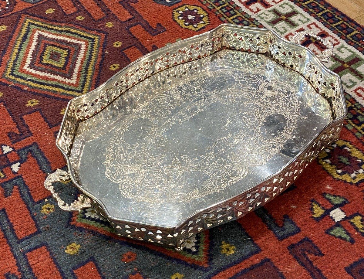 Beautiful Silver Plate Serving Tray 2