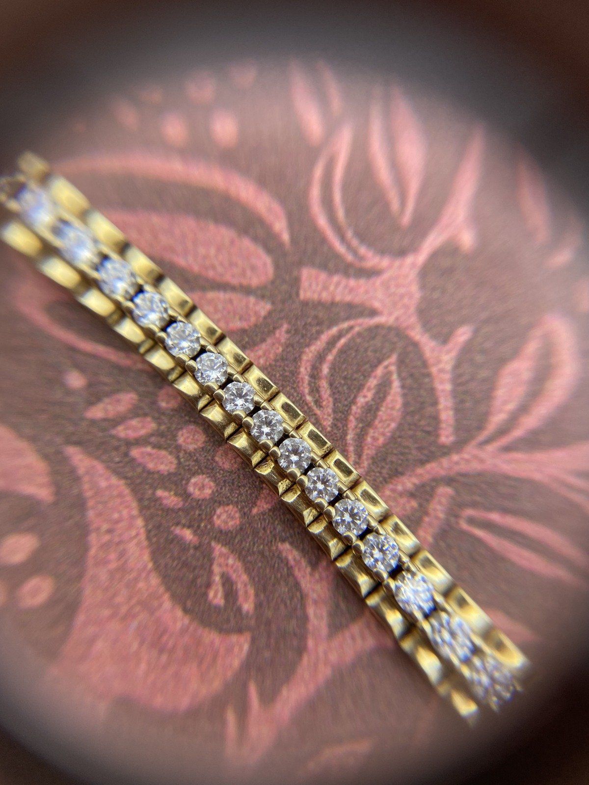 Lovely 14k Gold Articulated Link Diamond Tennis Bracelet 7.25L #2741 5