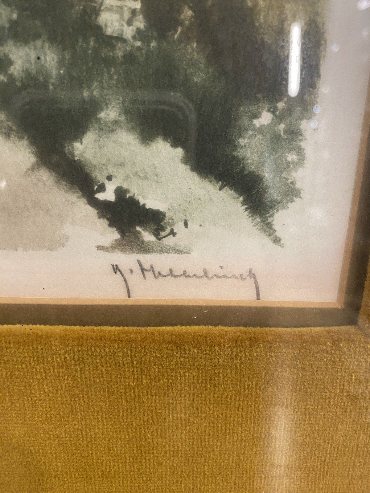 Original Vintage c.1930s Signed Watercolor of Wooded Trail 3