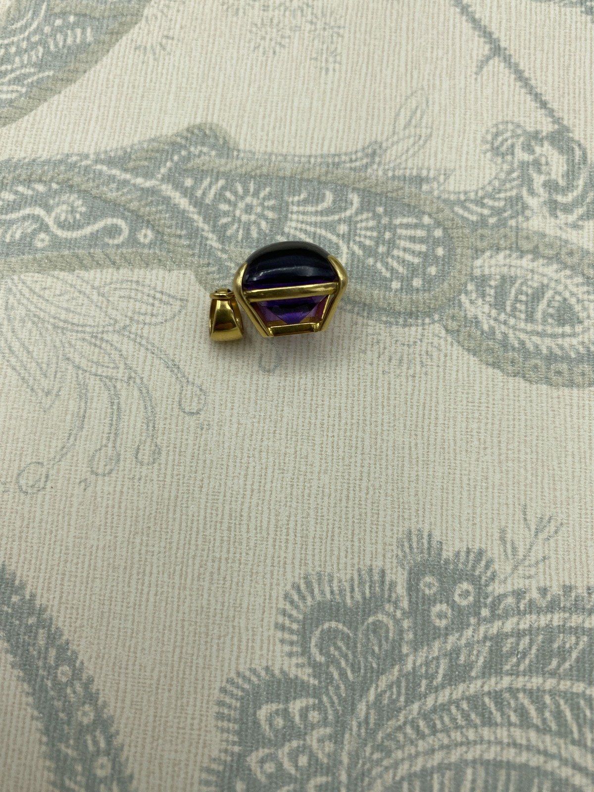 Grade A++ 18k Gold Set Deep Purple Amethyst Drop Pendant 3