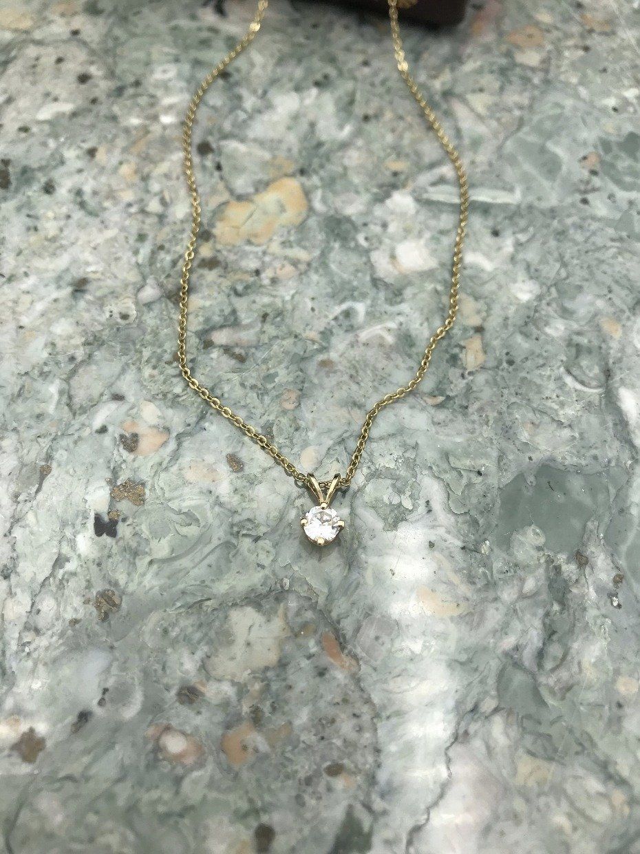 14k .4ct Diamond Drop Pendant on 18k Gold Chain Necklace 2