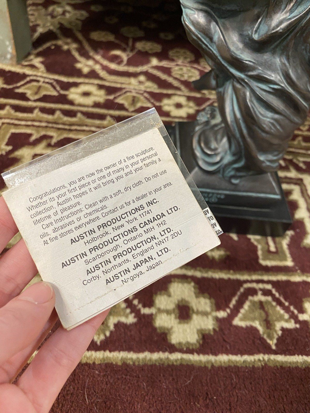 Vintage c.1990s Austin Productions Inc. Sculpture La Grace By Artist Eugene Mariston 6
