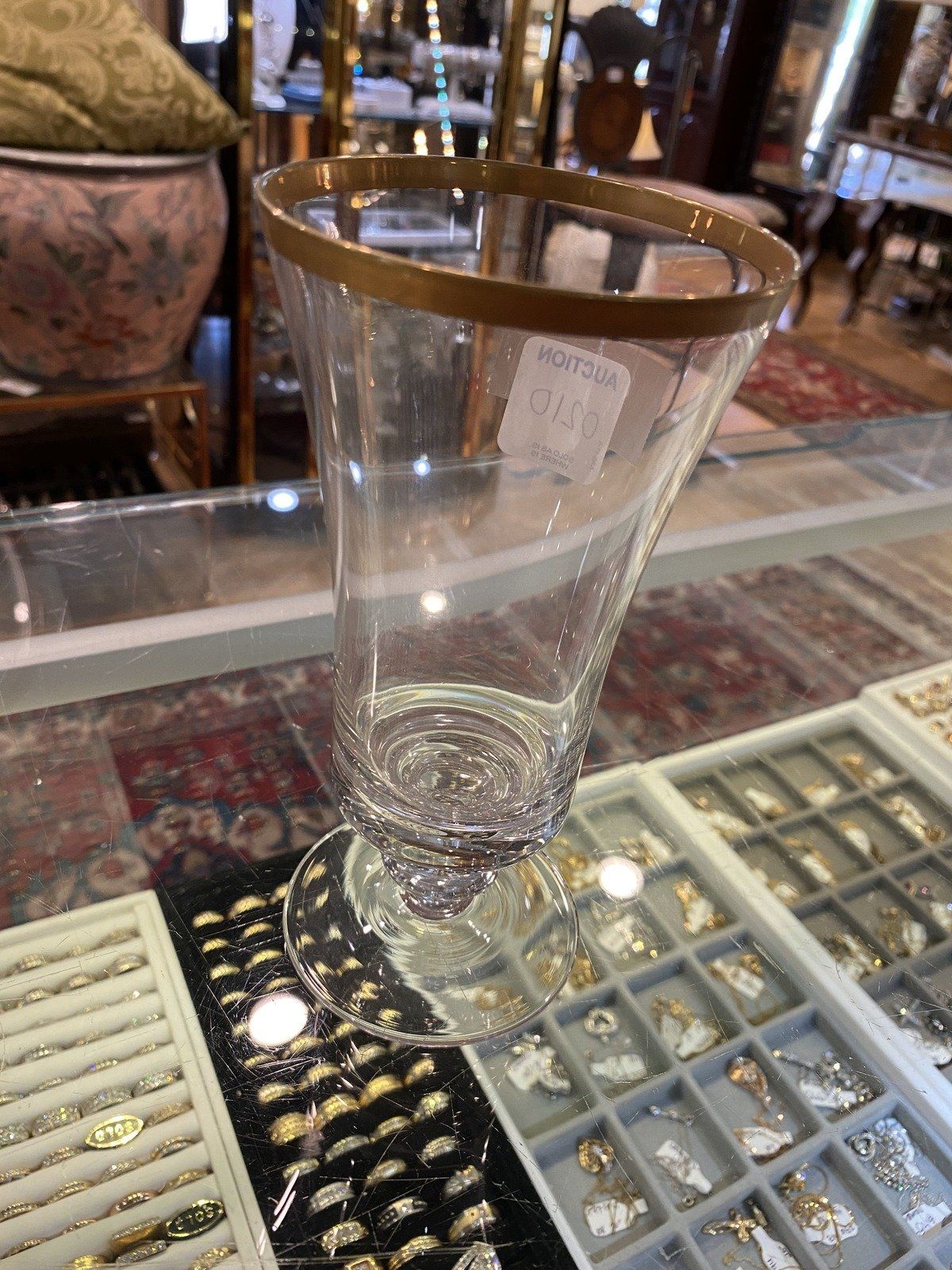 Gold Rimmed Glasses, Various Sizes, Set of 20