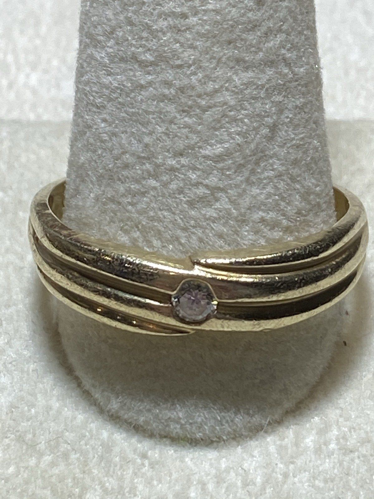 Men's 14k Gold Diamond Ring Size 14 2