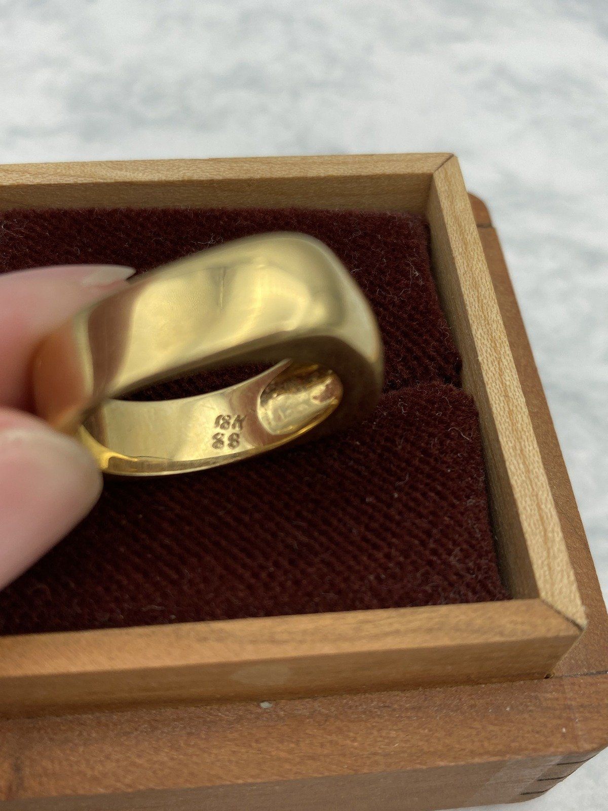 Friggin' Sick Custom Artist Signed c.1988 Vintage 18k Blobby Gold Signet Ring Band 5