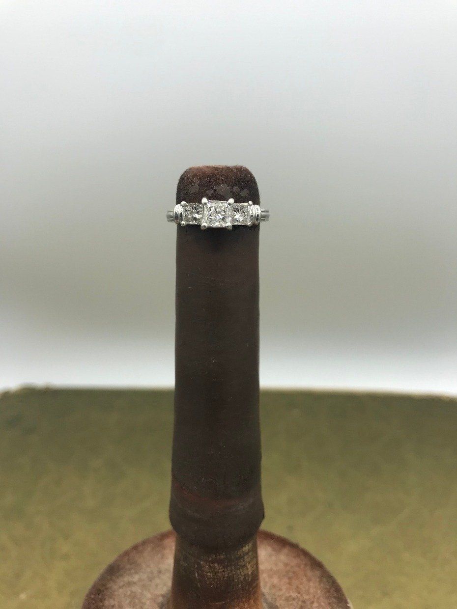 Platinum 1.15ctw Princess Cut Diamond Engagement Ring 4