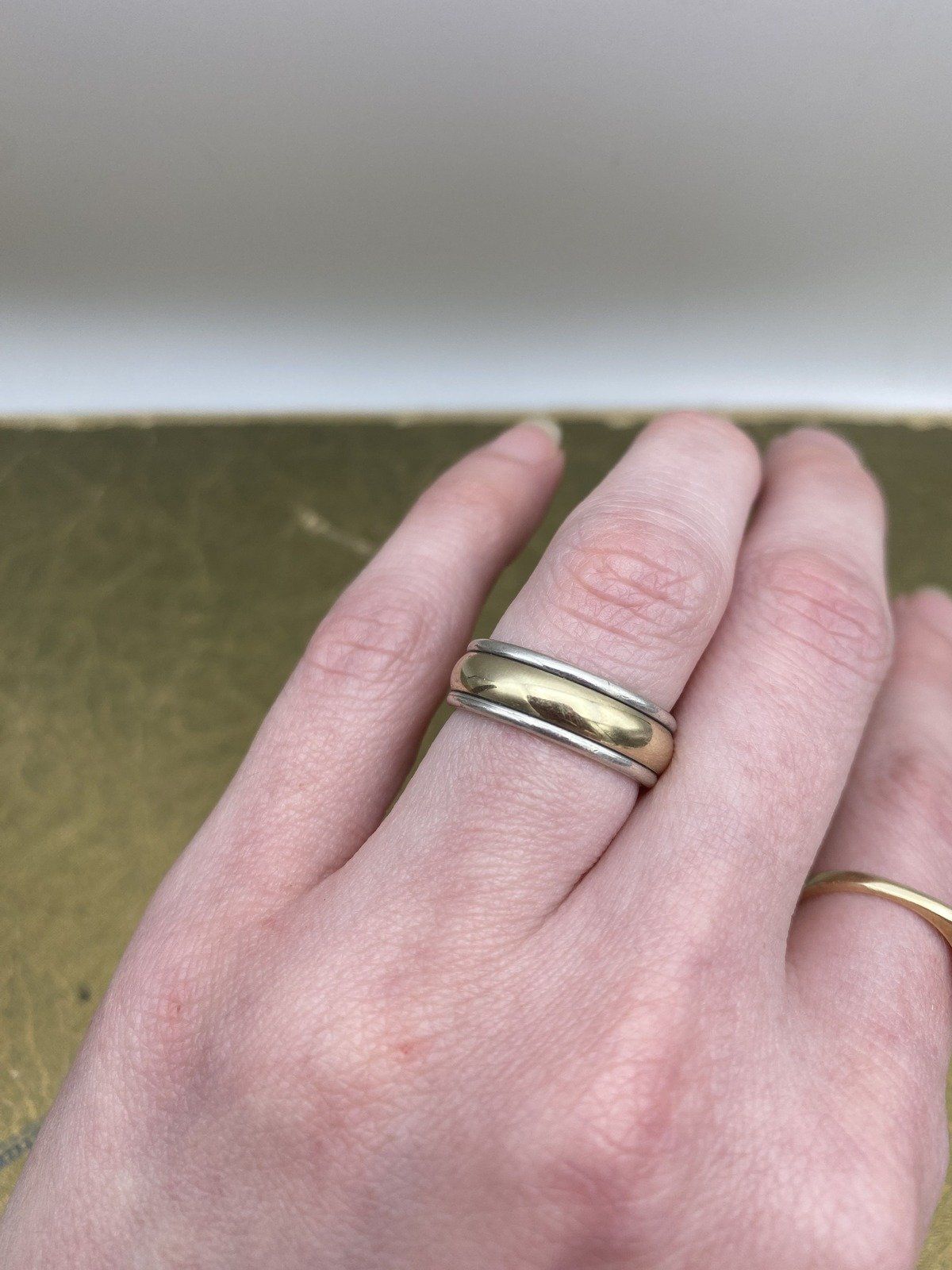 James Avery Sterling Silver + 14k Gold Stacked Minimalistic Ring Band 5