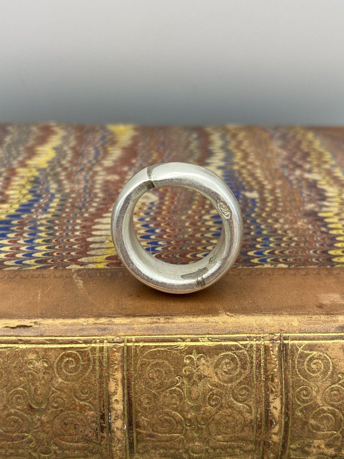 Cool Blobby Modernist Italian Hallmarked Sterling Silver Cigar Bands 6